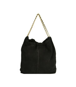 Borsa a spalla in camoscio nero, Valerio 1966, 22U3T9912CMNEROUNI, 003 preview