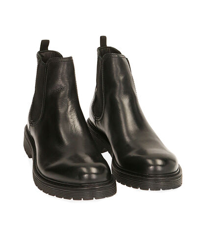 Chelsea boots neri in pelle, Special Price, 2077T2944PENERO039, 002
