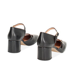 Décolleté open shank nere, tacco largo 5 cm, Valerio 1966, 24M8T5012EPNERO035, 003 preview