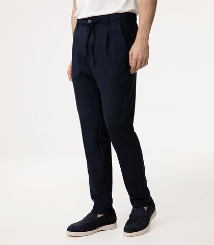 Pantalone blu dal taglio essenziale, Valerio 1966, 27N9T6051TSBLUE42, 002