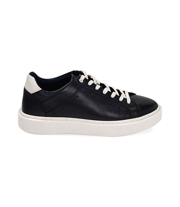Sneakers uomo blu in pelle Valerio 1966