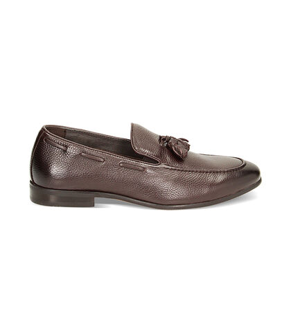 Mocassini con nappina testa di moro in pelle, Valerio 1966, 23U6T5162PEMORO039, 001