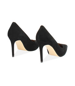 Décolleté in camoscio nero con tacco di 9 cm, Valerio 1966, 26M5T1411CMNERO036, 003 preview