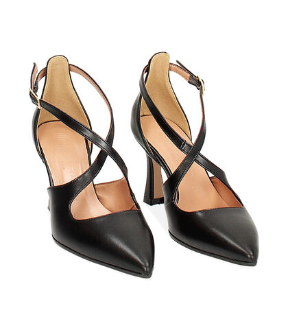 Décolleté nere stile ballet, tacco 7 cm, Valerio 1966, 24M8T0078EPNERO035, 002