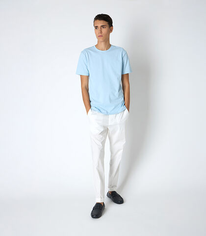 Pantalone da uomo con pinces bianco, Valerio 1966, 25N8T5012TSBIAN42, 001