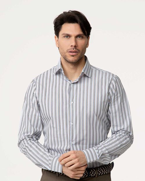 Camicia ml beige-multicolor righe sottili, MULTI COLOR