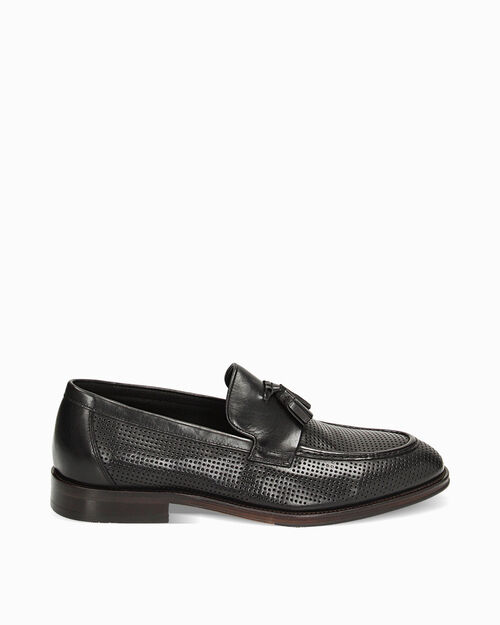 Mocassini neri in pelle, BLACK
