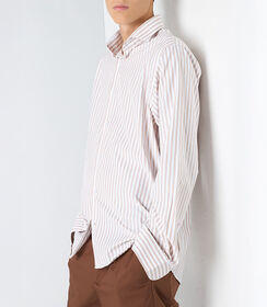 Camicia uomo riga larga beige-bianca, Valerio 1966, 25Z3T5050COBEBI45, 001 preview