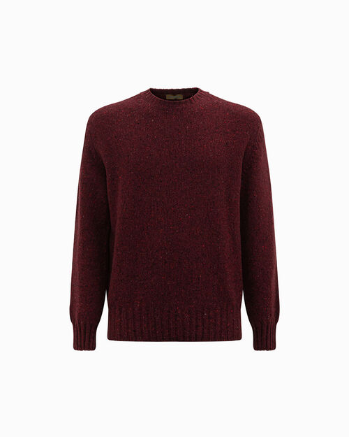 Maglione bordeaux girocollo, BURGUNDY