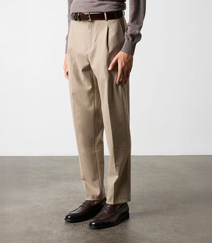 Pantalone da uomo beige, Valerio 1966, 26J3T0111TSBEIGI, 002