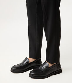 Mocassino nero con linguetta prominente, Valerio 1966, 2714T8301PENERO039, 002 preview