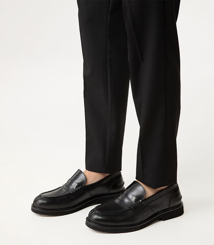 Mocassino nero con linguetta prominente, Valerio 1966, 2714T8301PENERO039, 002