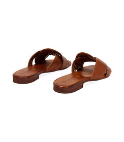 Sandalo basso da donna in pelle cognac, Valerio 1966, 2572T5249PECOGN035, 004 preview