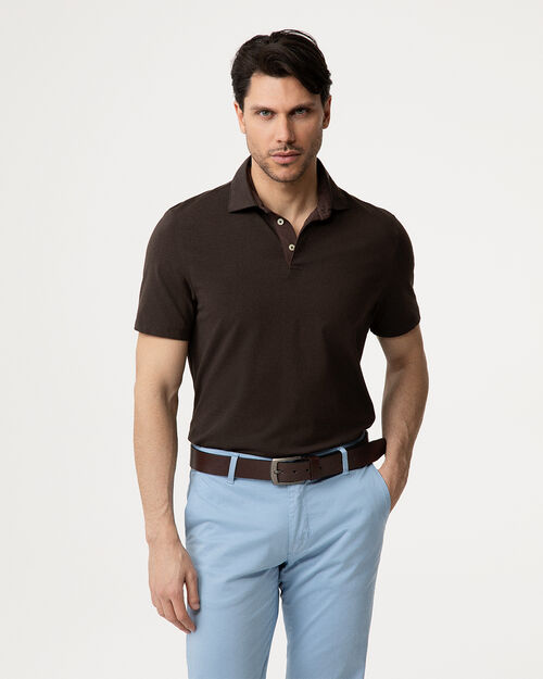 Polo testa di moro con colletto classico, DK BROWN