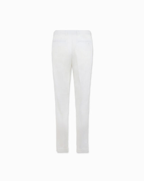 Pantaloni da uomo eleganti in lino bianco, WHITE