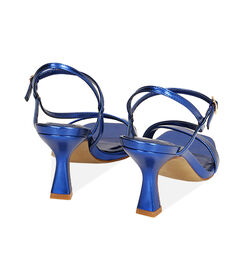 Sandali blu laminato, tacco 9,5 cm , Valerio 1966, 1921T4805LMBLUE035, 003 preview