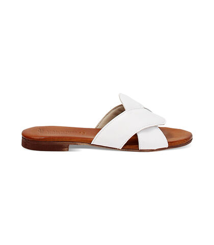 Sandalo basso da donna in pelle bianco, Valerio 1966, 2572T5249PEBIAN035, 001
