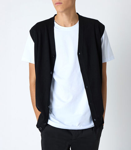 Gilet da uomo in cotone nero, Valerio 1966, 25U4T4207CONEROI, 001