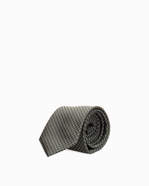 Cravatta nera con motivo a rombi, BLACK
