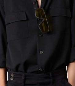 Pantaloni da uomo in tessuto nero, Valerio 1966, 26N9T1990TSNERO46, 003 preview