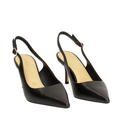 Décolleté slingback donna in pelle nera, Valerio 1966, 25M5T0601PENERO036, 003 preview