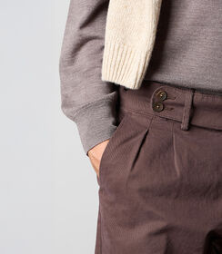 Pantaloni da uomo in tessuto color testa di moro, Valerio 1966, 26N9T1990TSMORO48, 003 preview