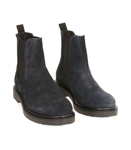 Chelsea boots blu in camoscio, Valerio 1966, 1877T6120CMBLUE039, 002