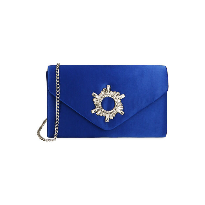 Pochette donna gioiello blu in raso | Valerio 1966