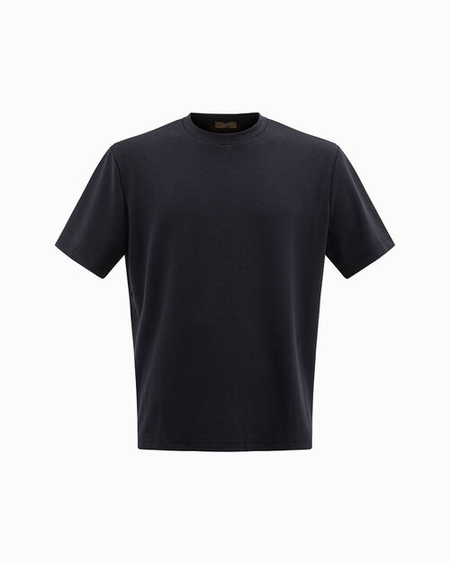 T-shirt blu girocollo, BLUE