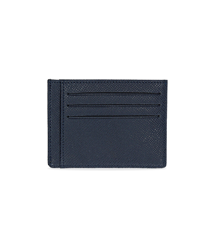 Portafoglio blu in pelle con logo embossed, Valerio 1966, 10A4T1734PEBLUEUNI, 002