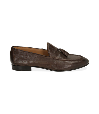 Mocassini testa di moro in pelle, UOMO, 15D4T5401PEMORO039, 001