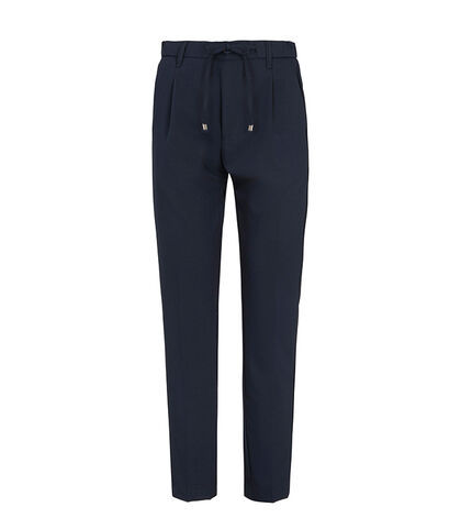 Pantalone blu dal taglio essenziale, Valerio 1966, 27N9T6051TSBLUE42, 001