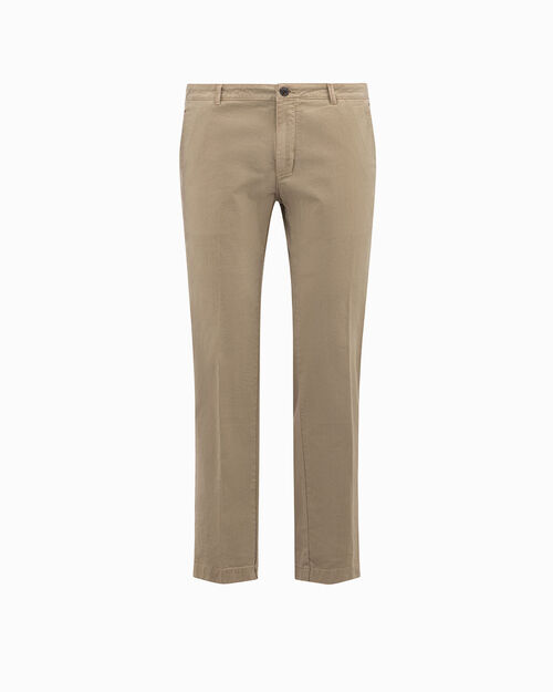 Pantaloni sabbia slim fit con chiusura a bottone, SAND