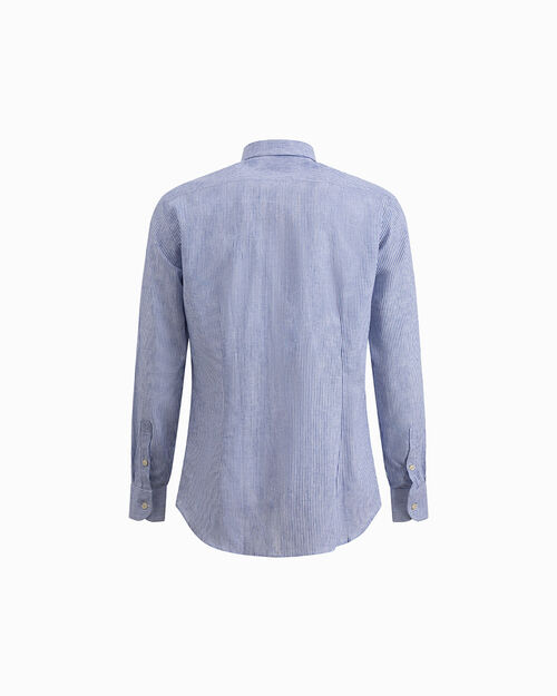 Camicia bianca-blu con texture leggera, 