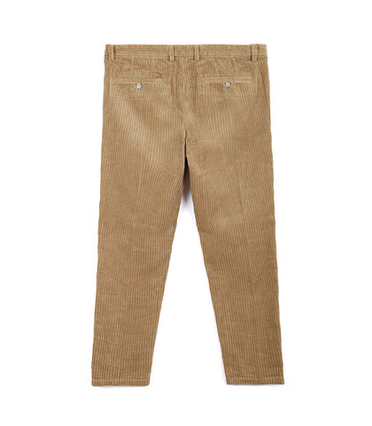 Pantaloni da uomo in velluto camel, Valerio 1966, 26J3T2510VLCAME42, 002
