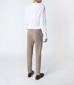 Pantalone  da uomo in cotone fango classico, Valerio 1966, 25N8T5001COFANG46, 002 preview