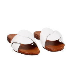Sandalo basso da donna in pelle bianco, Valerio 1966, 2572T5249PEBIAN035, 003 preview