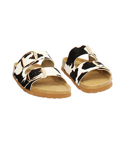 Sandali bassi da donna con stampa animalier neri, Valerio 1966, 25R3T6701CWMUNE036, 003 preview