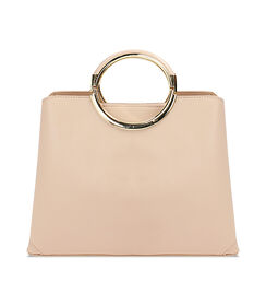 Borsa a mano donna beige con manico circolare, Valerio 1966, 2523T3636EPBEIGUNI, 004 preview