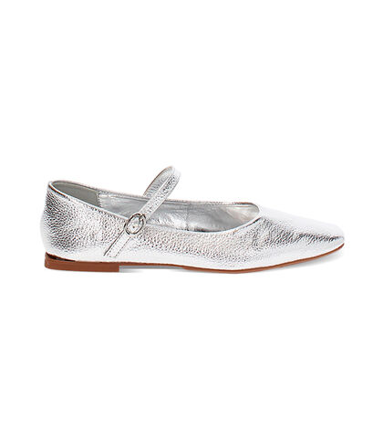Ballerine da donna argento laminate, Valerio 1966, 2549T2953LMARGE035, 001
