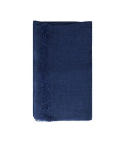 Pashmina blu con frange sottili, Valerio 1966, 27Z2T1008LNBLUEUNI, 001 preview