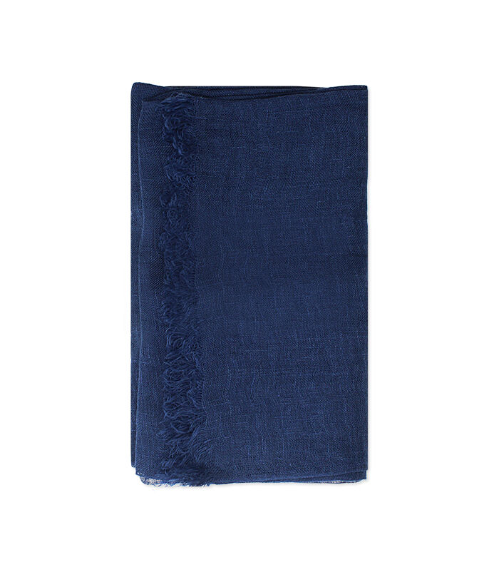 Pashmina blu con frange sottili, Valerio 1966, 27Z2T1008LNBLUEUNI