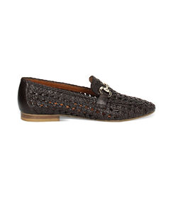 Mocassino da donna in pelle intrecciata testa di moro, Valerio 1966, 2514T7020PIMORO035, 001 preview