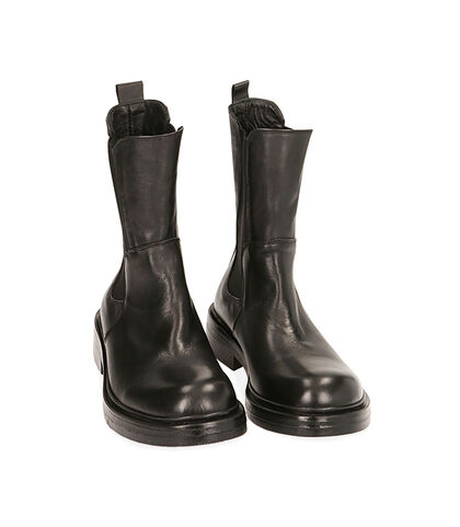Chelsea boots neri in pelle, tacco 3,5 cm , Valerio 1966, 2053T7307PENERO035, 002