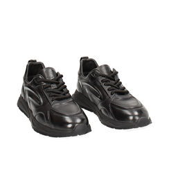 Sneakers nere in pelle, Valerio 1966, 24U6T1785PENERO039, 002 preview