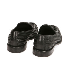 MAN SHOES MOCASSINS LEATHER-BRAIDED NERO, Valerio 1966, 1914T9701PINERO040, 003 preview