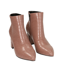 Ankle boots nude stampa cocco, tacco 6,50 cm , Valerio 1966, 1621T3911CCNUDE036, 002 preview