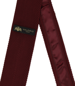 Cravatta bordeaux in cotone con fondo dritto, Valerio 1966, 11I9T0024TSBORDUNI, 003 preview