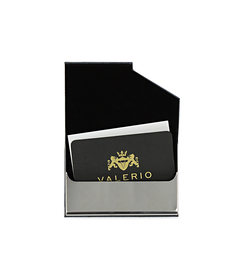 Portamonete blu in pelle con logo embossed, Valerio 1966, 10A4T1000PEBLUEUNI, 003 preview