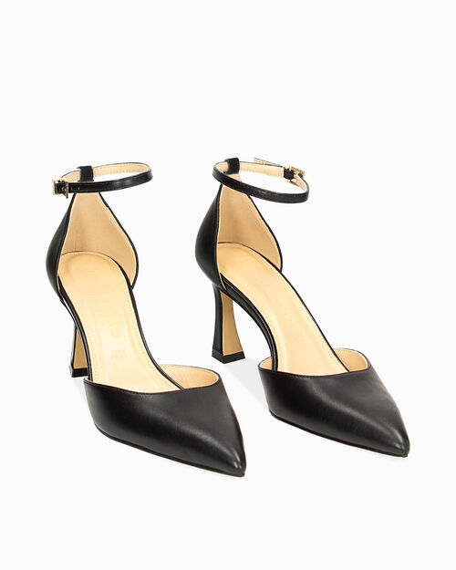 D&eacute;collet&eacute; Open Shank nere, tacco 7,5 cm, BLACK